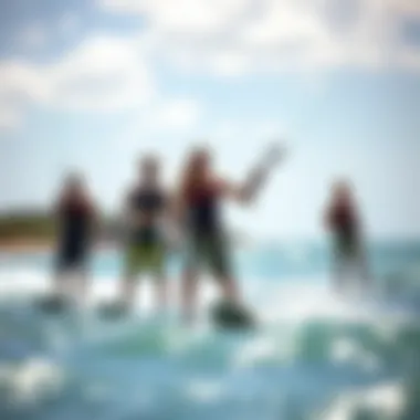 Group of kiteboarders enjoying a day out with Liquid Force equipment