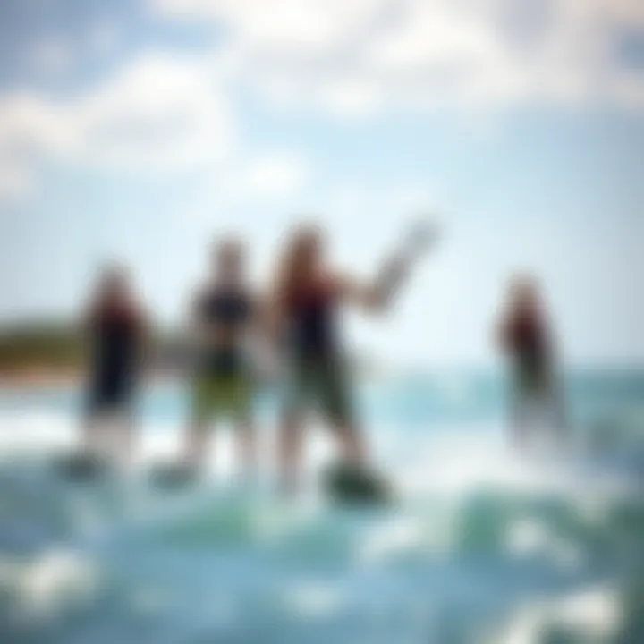 Group of kiteboarders enjoying a day out with Liquid Force equipment