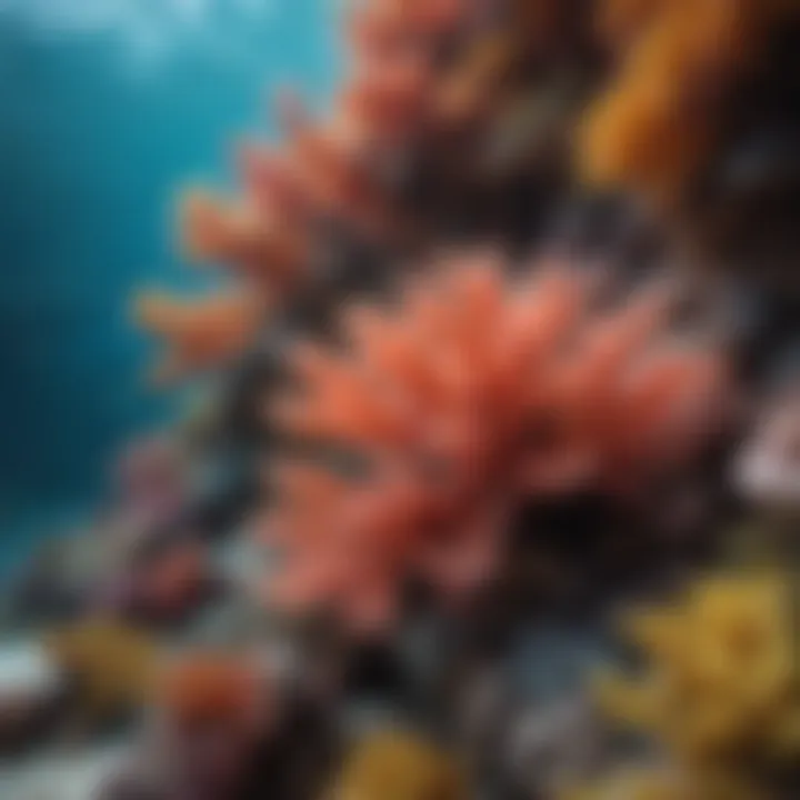 Colorful coral reef teeming with underwater life