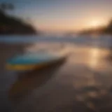 Lunar Glow Reflected on Surfboard