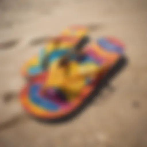 Fashion-forward beach flip flop brand showcasing vibrant colors and unique designs