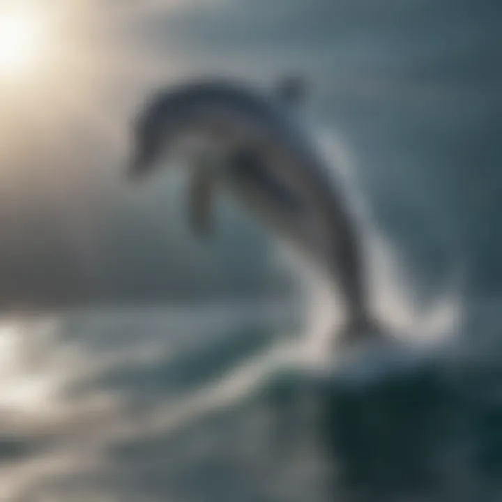 Majestic dolphin swimming in circles