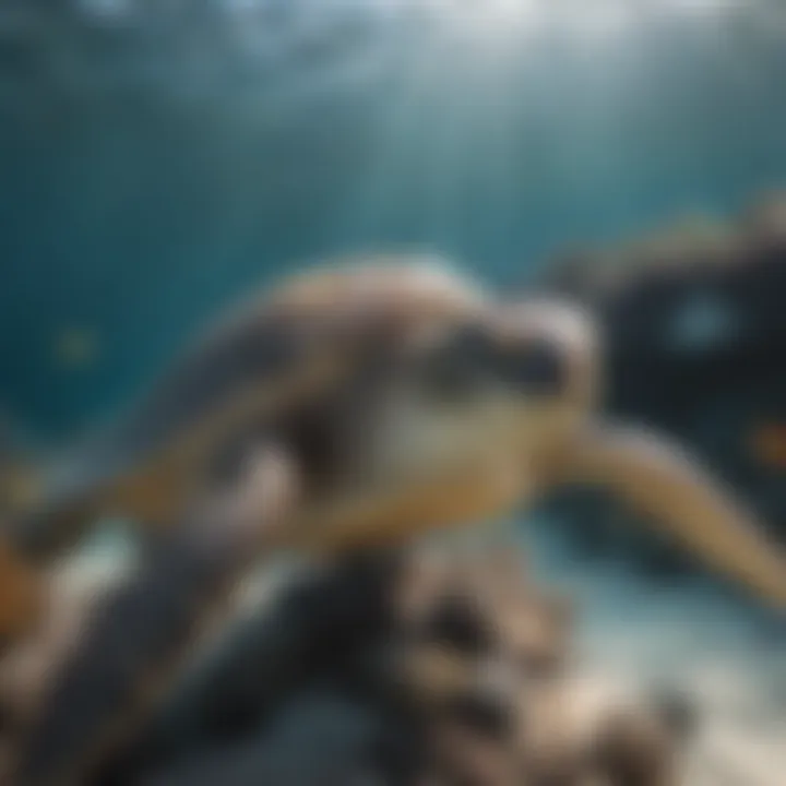 Majestic Sea Turtle Swimming