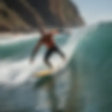 Surfer executing a perfect cutback maneuver