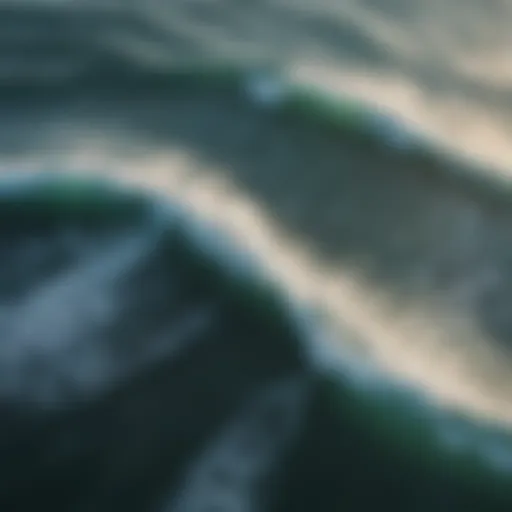 Aerial view of powerful ocean swell patterns