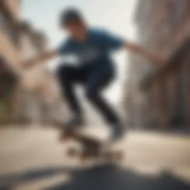 Illustration showcasing the physics behind a successful ollie