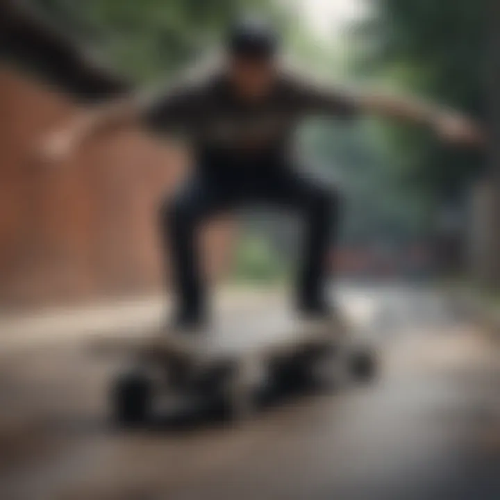 Skateboarder mastering a complex rail grind trick