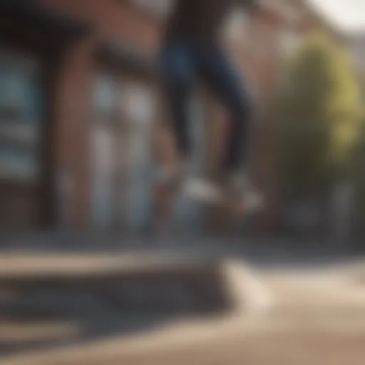 Skateboarder executing a perfect kickflip