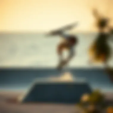 Executing a Flawless Ollie A skater executing a perfect ollie over an obstacle.