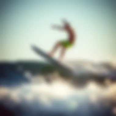 Surfboard ollie technique captured in motion