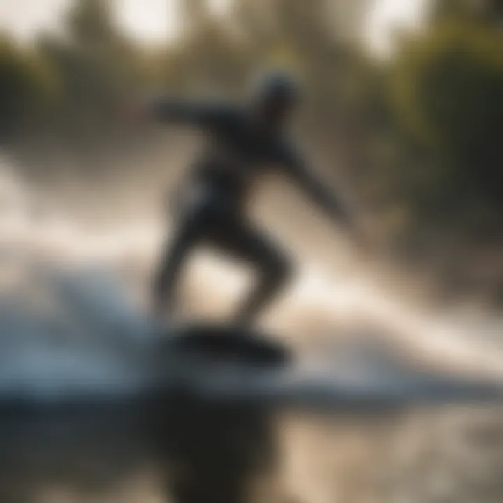 Wakeboarder executing a perfect carve