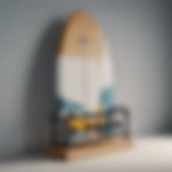 Elegant surf rack display showcasing board collection