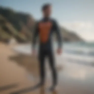 Expertly Crafted Wetsuit Displayed on Beach