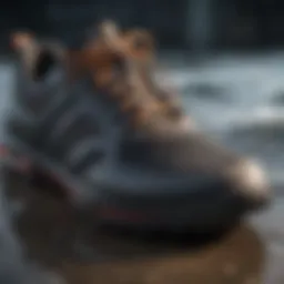 Close-up of Moku Pae shoes showcasing advanced grip technology.