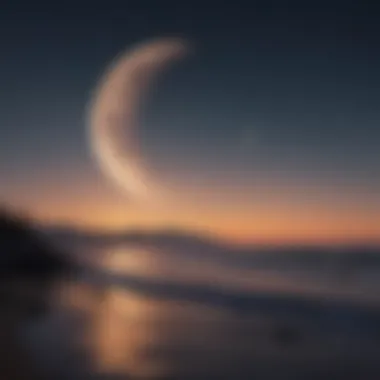 Mysterious Waning Crescent Moon in Twilight