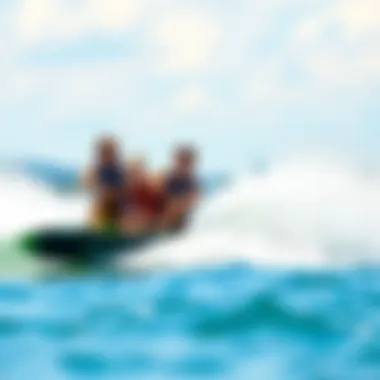 Youth Enjoying Wakeboarding Together Group of youth enjoying a wakeboarding session