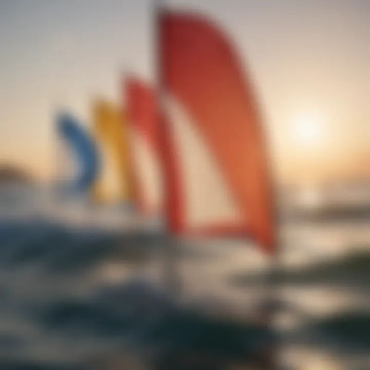 A variety of navigation flags used in watersports