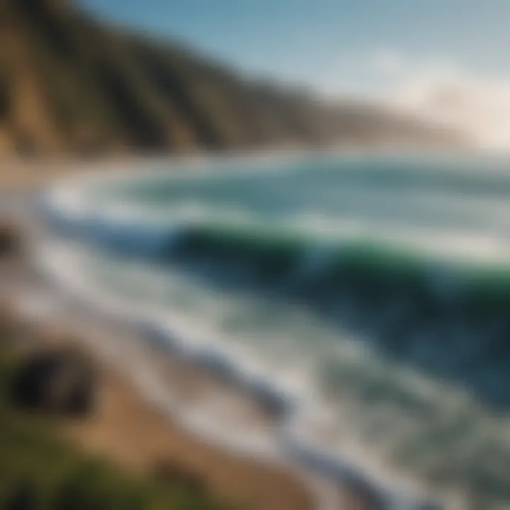 Dramatic coastline of a New Zealand surf spot