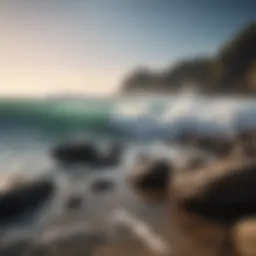 Ocean waves crashing against rocks