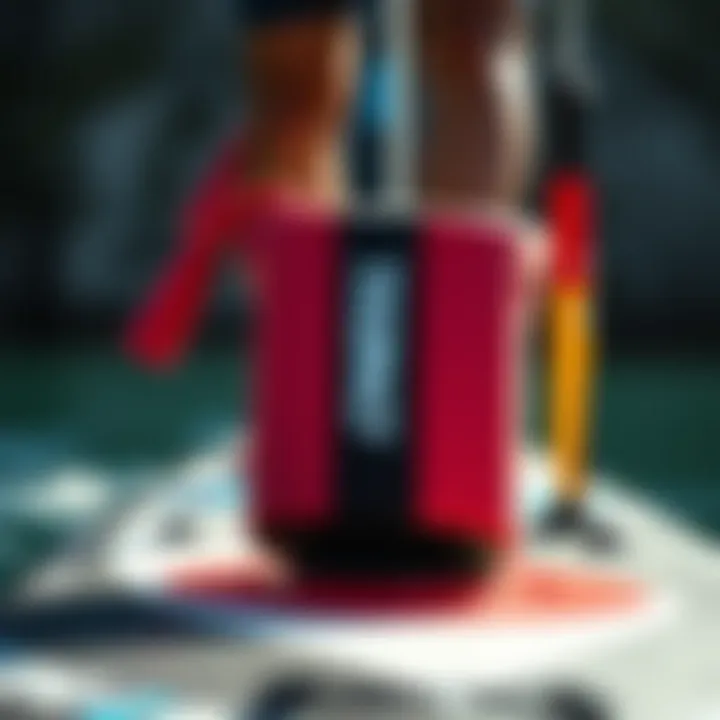 Close-up of O'Neill Bahia paddleboard gear