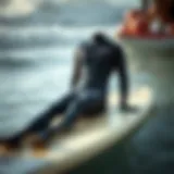 O'Neill Bahia wetsuit displayed on a surfboard