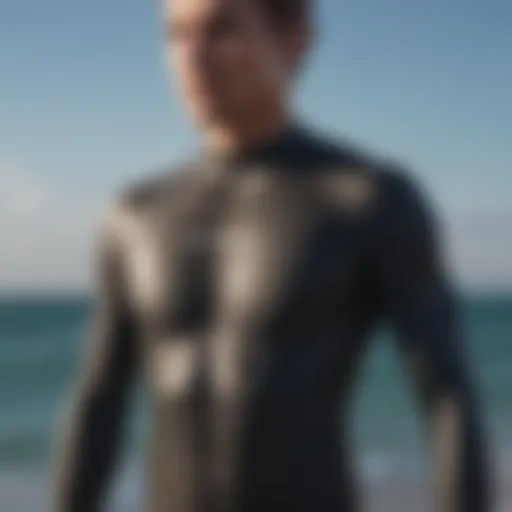 Detailed view of O'Neill Hyperfreak wetsuit material showcasing flexibility