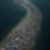 Aerial view of plastic pollution in the Pacific Ocean