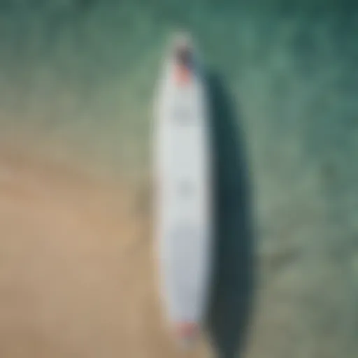 Aerial View of Paddle Board on Crystal Clear Water