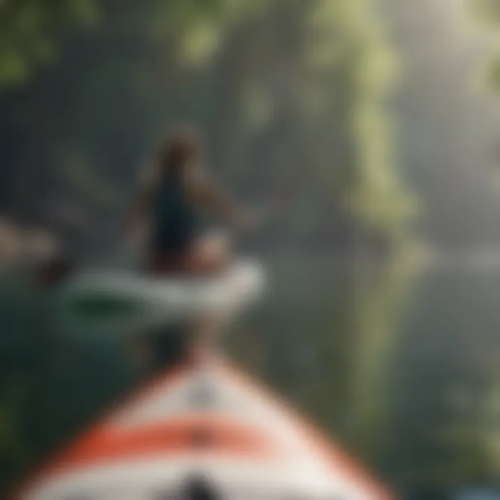 Paddleboarder Navigating Calm Waters