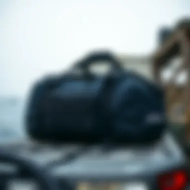 Durable exterior of the Patagonia Black Hole Duffel showcasing its rugged design