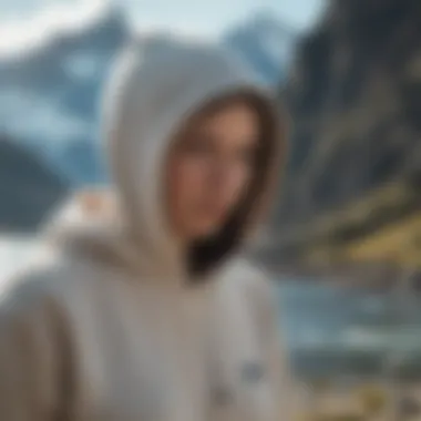 Patagonia hooded sweatshirt in natural setting