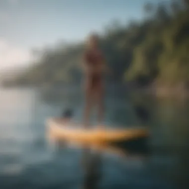 Well-maintained inflatable paddle board on water, showcasing longevity