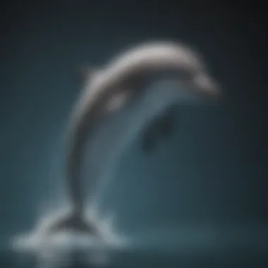 Playful dolphin twirling around