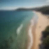 Aerial view of Costa Kare's crystal-clear waters and sandy beaches