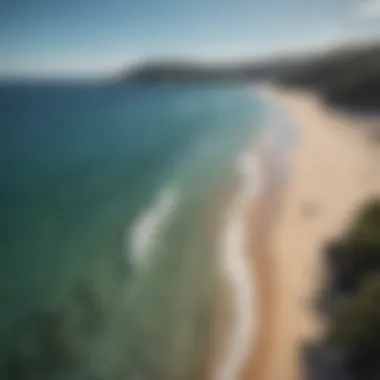 Aerial view of Costa Kare's crystal-clear waters and sandy beaches