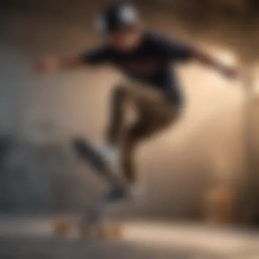 Finger Skateboarder Executing a Flawless Kickflip