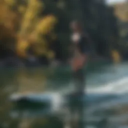 A sleek prone foil board gliding smoothly over water