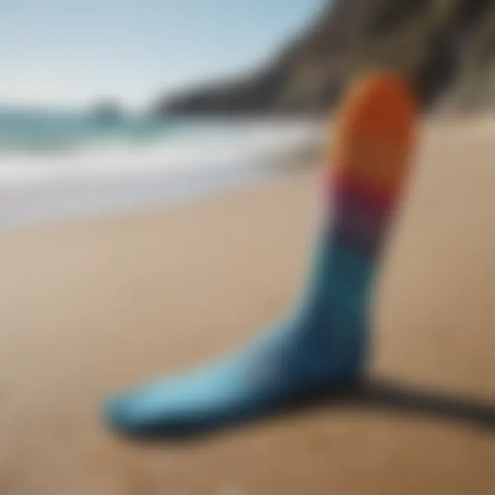 Protective Surfboard Sock on Ocean Shore