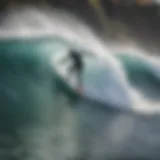 Surfer riding the waves at Punta Roca