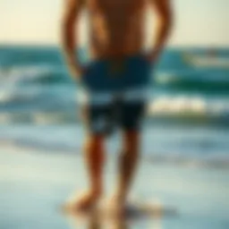 Stylish Quiksilver Volley shorts on a beach