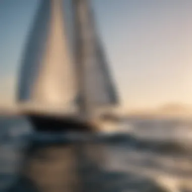 A sailboat gliding gracefully on the open sea