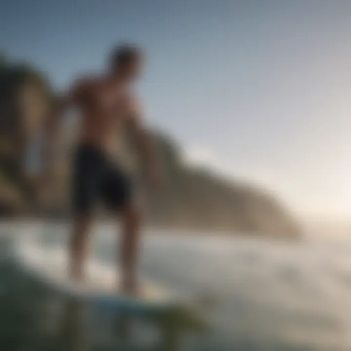 Surfer enjoying improved surfing experience with carry strap