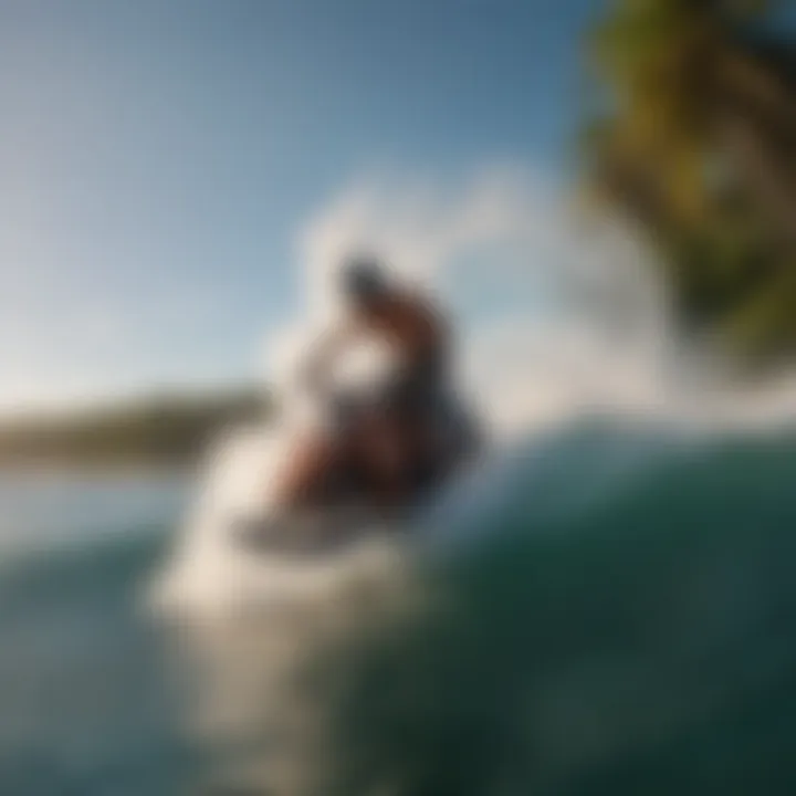 Rider carving through waves at Punta Mango