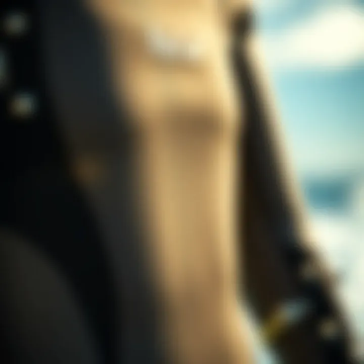 Close-up of Rip Curl spring suit material highlighting its quality