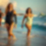 Showcasing Rip Curl Spring Suits Rip Curl spring suits showcased on a vibrant beach