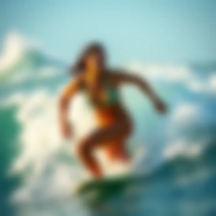 Rip Curl in Action: Performance Meets Style A dynamic shot capturing the essence of Rip Curl swimwear in action during a surf competition.