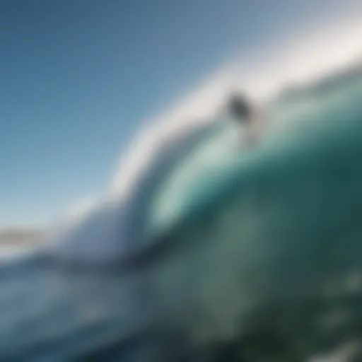 Surfer executing a powerful turn on a massive wave