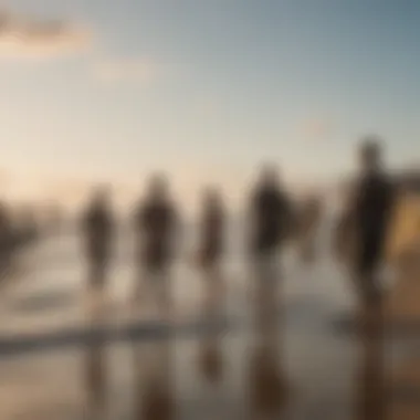 Community members gathering after a surf session