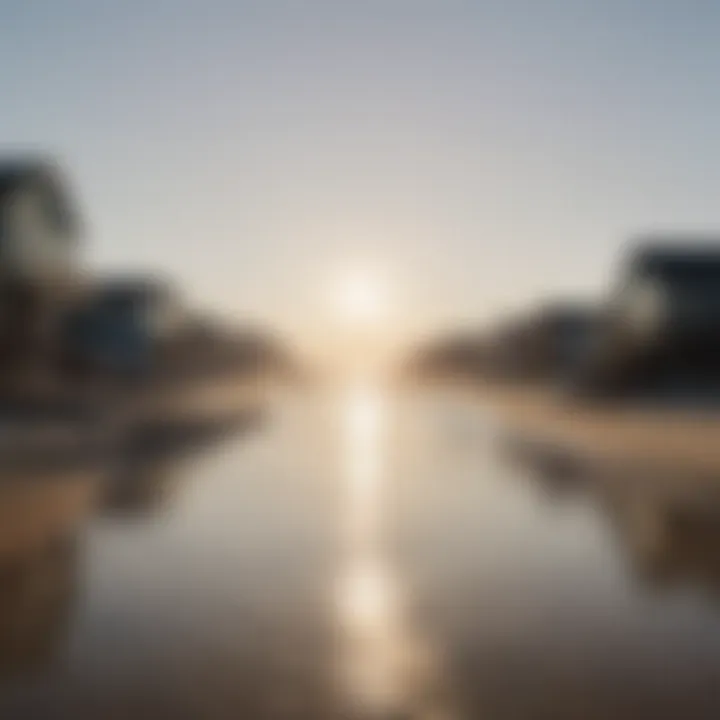 A serene beach view of Rockaway Surf Camp