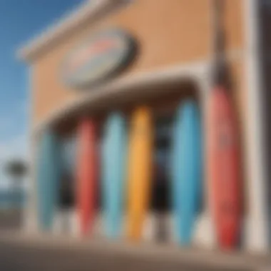 Ron Jon Surf Shop exterior showcasing iconic surfboards